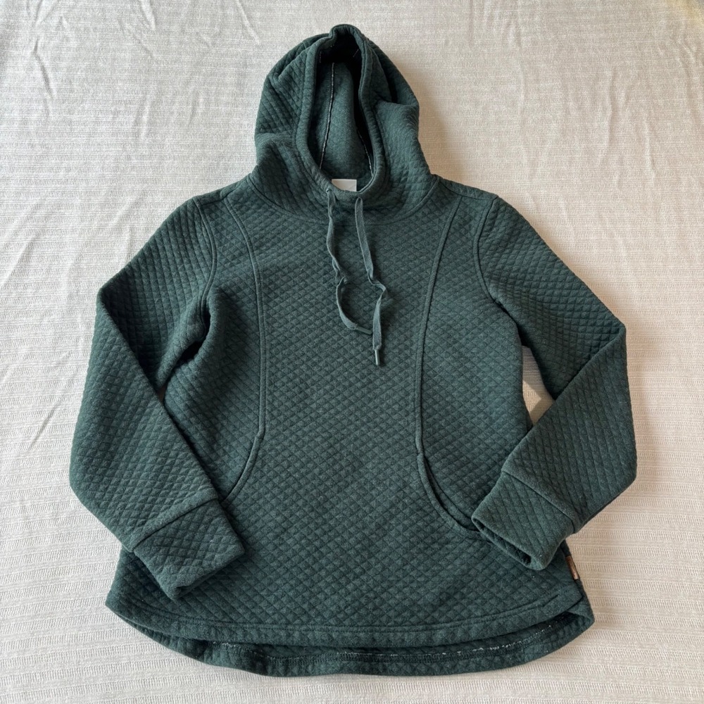 Avalanche Outdoor Supply Co Womens Green Quilted Pullover‎ Hoodie Sweatshirt S